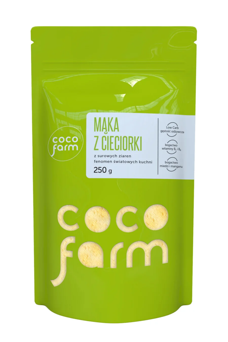 Coco Farm avinžirnių miltai pasaulio virtuvių fenomenas 250g - kornita Coco Farm avinžirnių miltai, pasaulio virtuvių fenomenas 250g