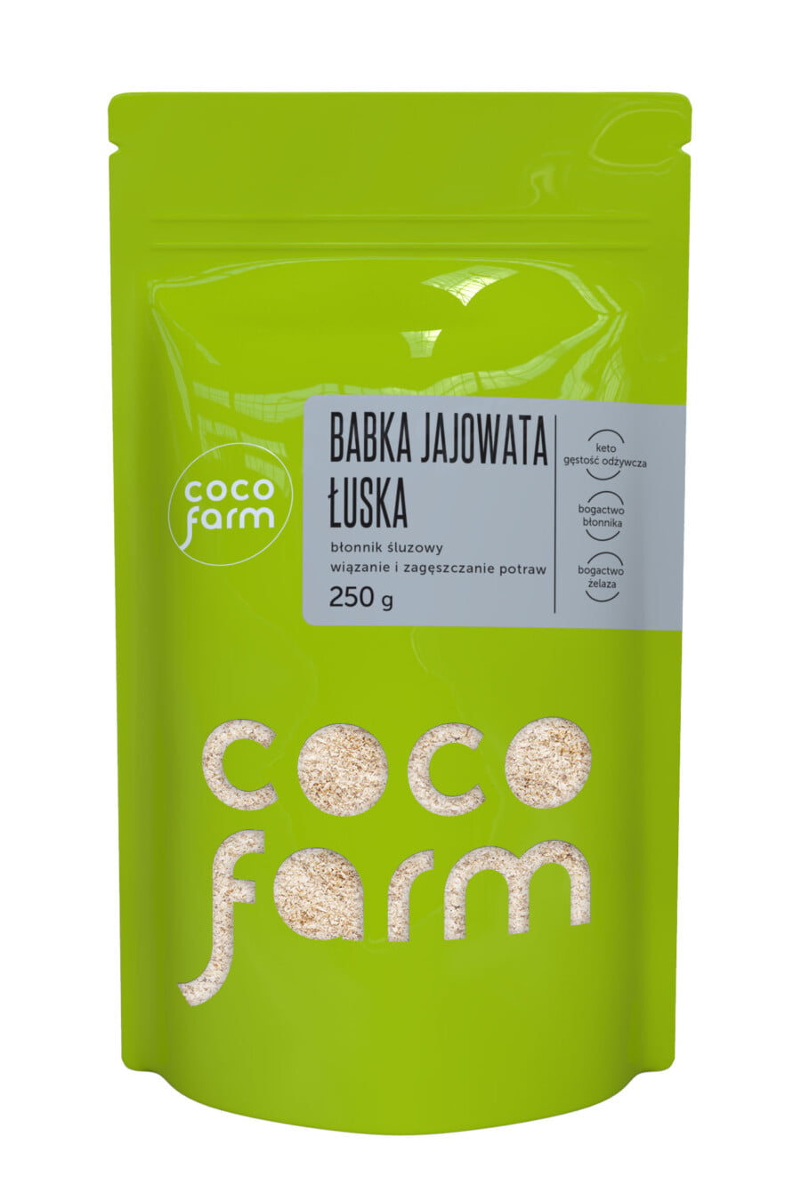 Coco Farm gysločio kiaušinio formos luobelės skaidulos, maistą surišantis ir tirštinamasis 250 g